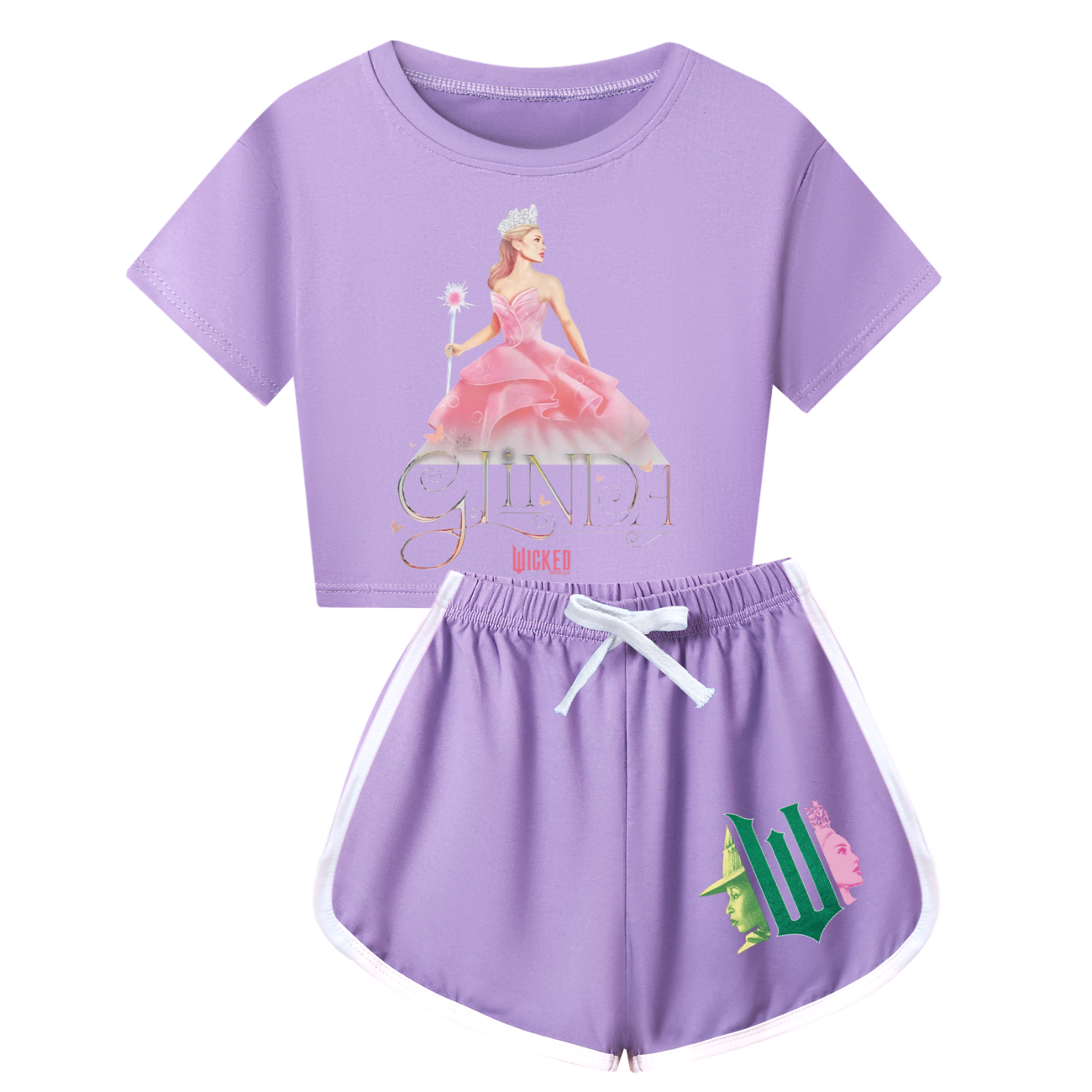 Kids Girls Boy Wicked Glinda Short T-shirt Pants Outfits Tracksuit Pjs Set 3-13Y - Picture 39 of 56