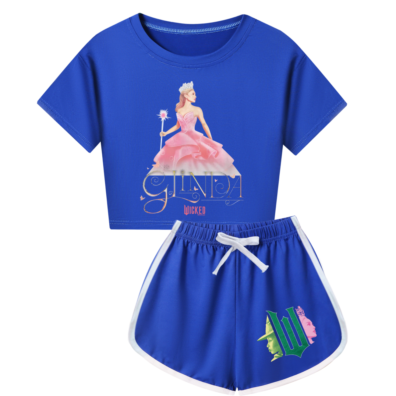 Kids Girls Boy Wicked Glinda Short T-shirt Pants Outfits Tracksuit Pjs Set 3-13Y - Picture 33 of 56
