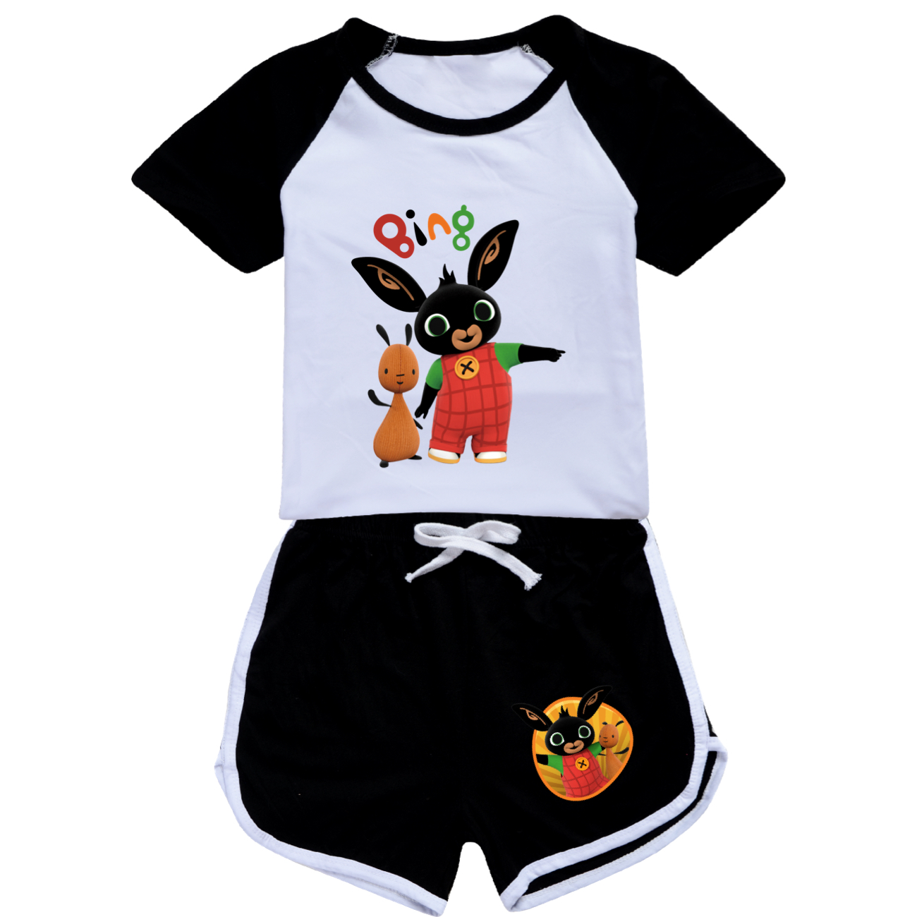Kids Boys Girls Bing Rabbits Funny Casual T-Shirt Tops Shorts 2PCS Sports Outfit - Picture 26 of 36
