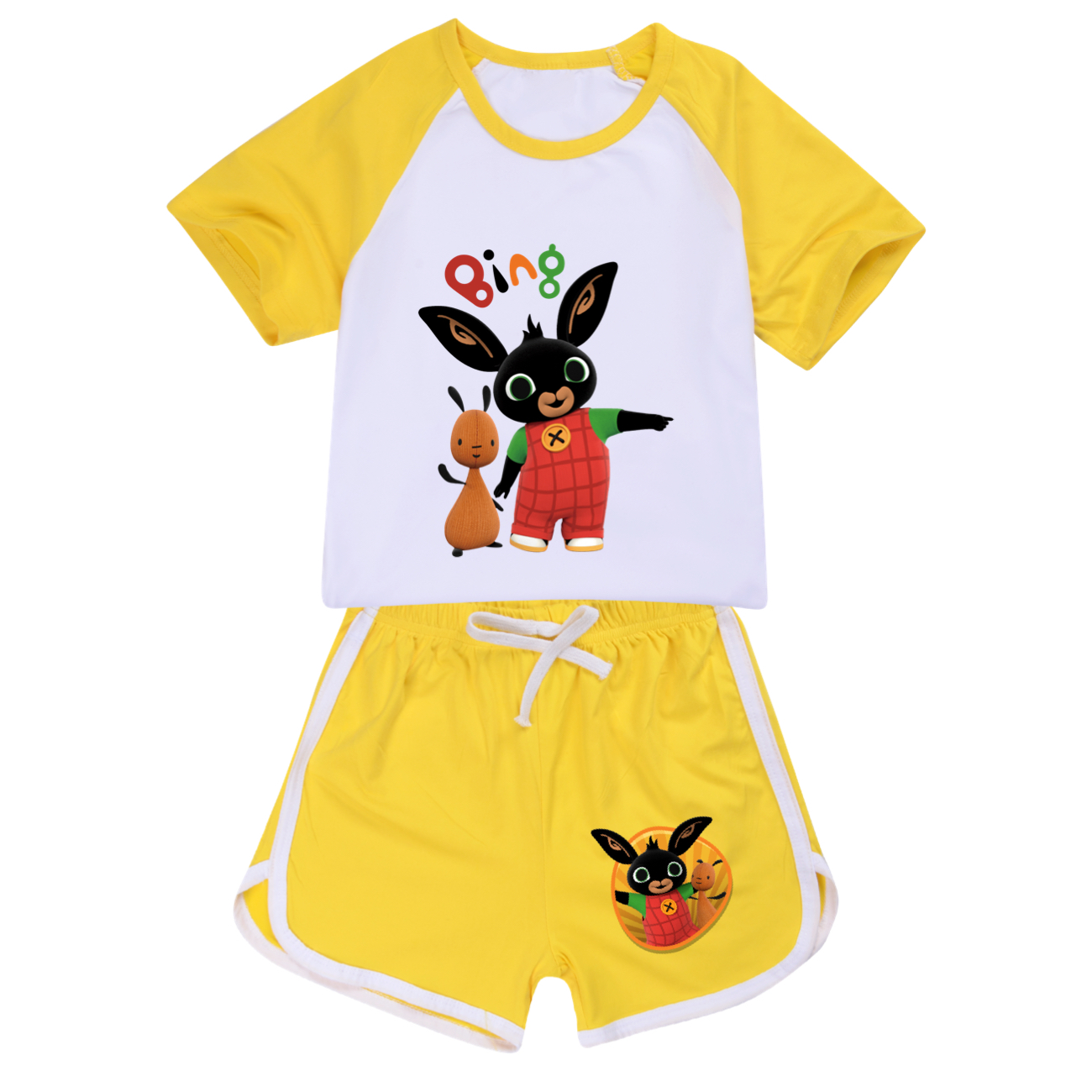 Kids Boys Girls Bing Rabbits Funny Casual T-Shirt Tops Shorts 2PCS Sports Outfit - Picture 23 of 36