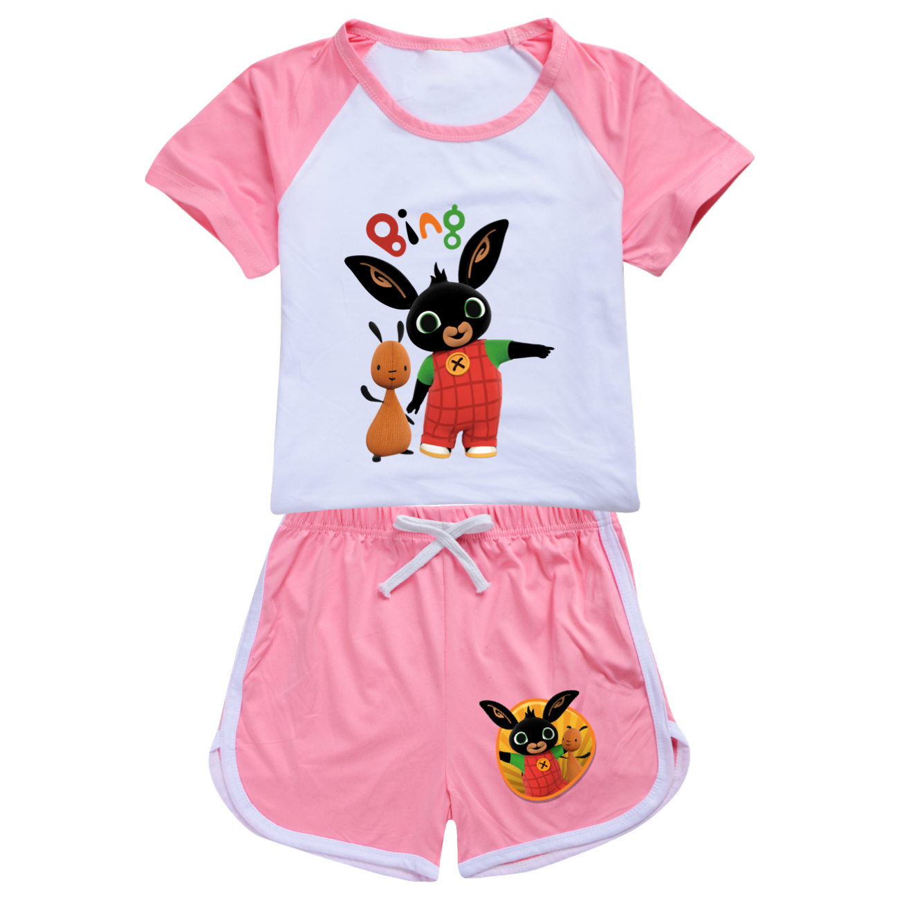 Kids Boys Girls Bing Rabbits Funny Casual T-Shirt Tops Shorts 2PCS Sports Outfit - Picture 21 of 36