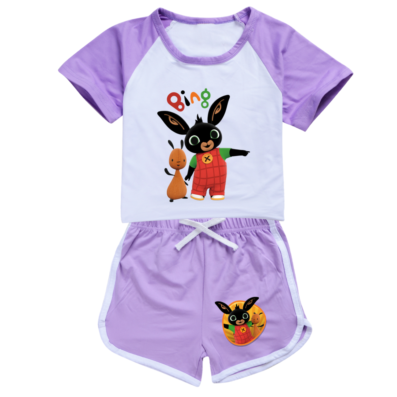 Kids Boys Girls Bing Rabbits Funny Casual T-Shirt Tops Shorts 2PCS Sports Outfit - Picture 25 of 36
