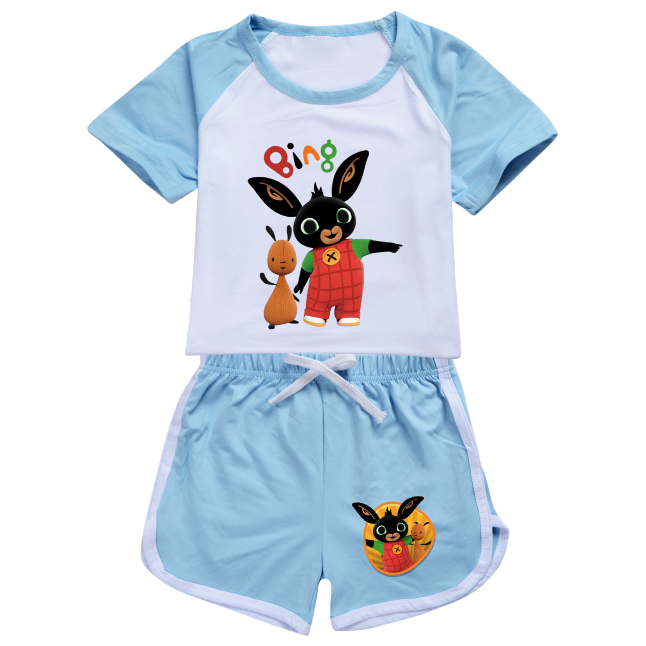 Kids Boys Girls Bing Rabbits Funny Casual T-Shirt Tops Shorts 2PCS Sports Outfit - Picture 24 of 36