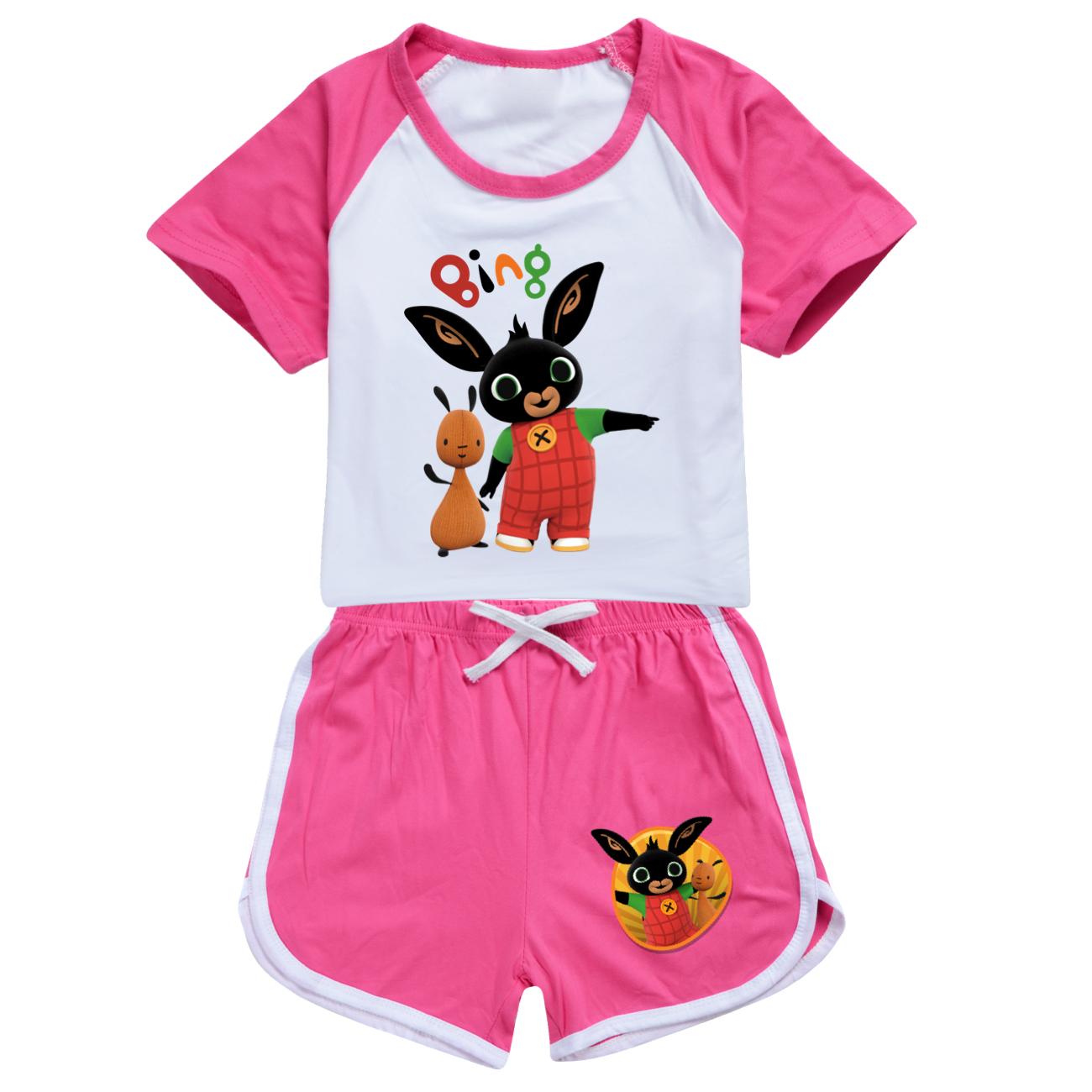 Kids Boys Girls Bing Rabbits Funny Casual T-Shirt Tops Shorts 2PCS Sports Outfit - Picture 27 of 36