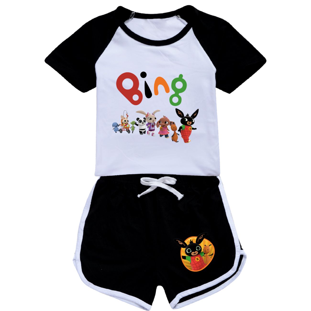 Kids Boys Girls Bing Rabbits Funny Casual T-Shirt Tops Shorts 2PCS Sports Outfit - Picture 35 of 36
