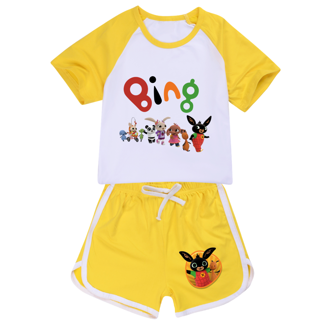 Kids Boys Girls Bing Rabbits Funny Casual T-Shirt Tops Shorts 2PCS Sports Outfit - Picture 32 of 36