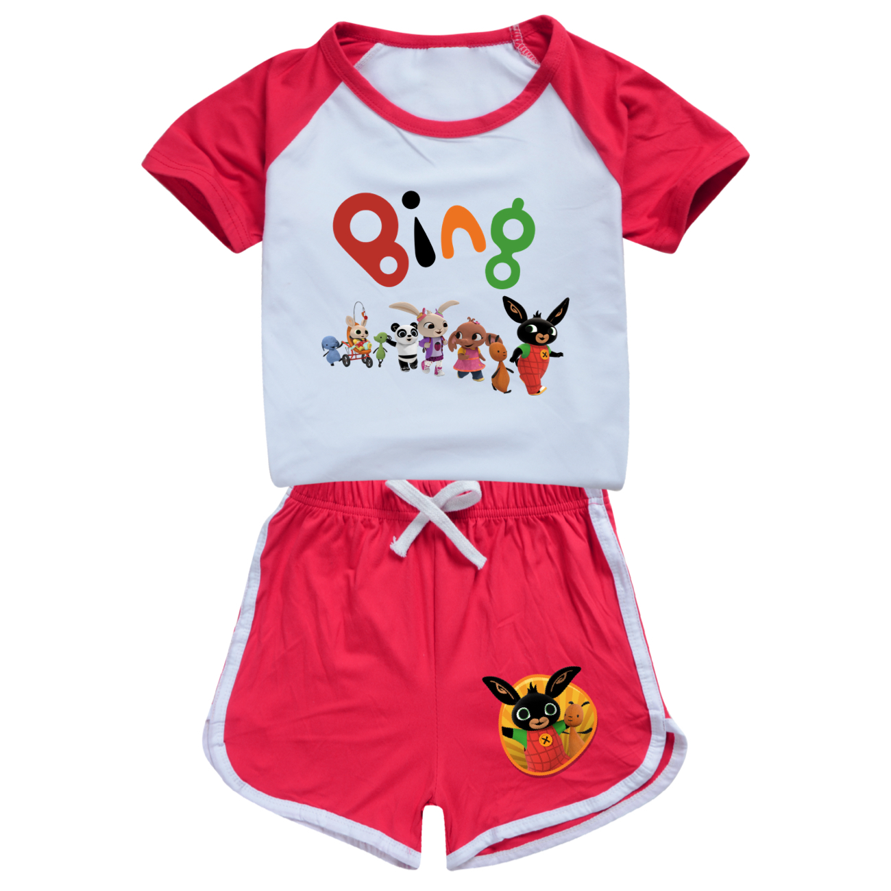 Kids Boys Girls Bing Rabbits Funny Casual T-Shirt Tops Shorts 2PCS Sports Outfit - Picture 31 of 36