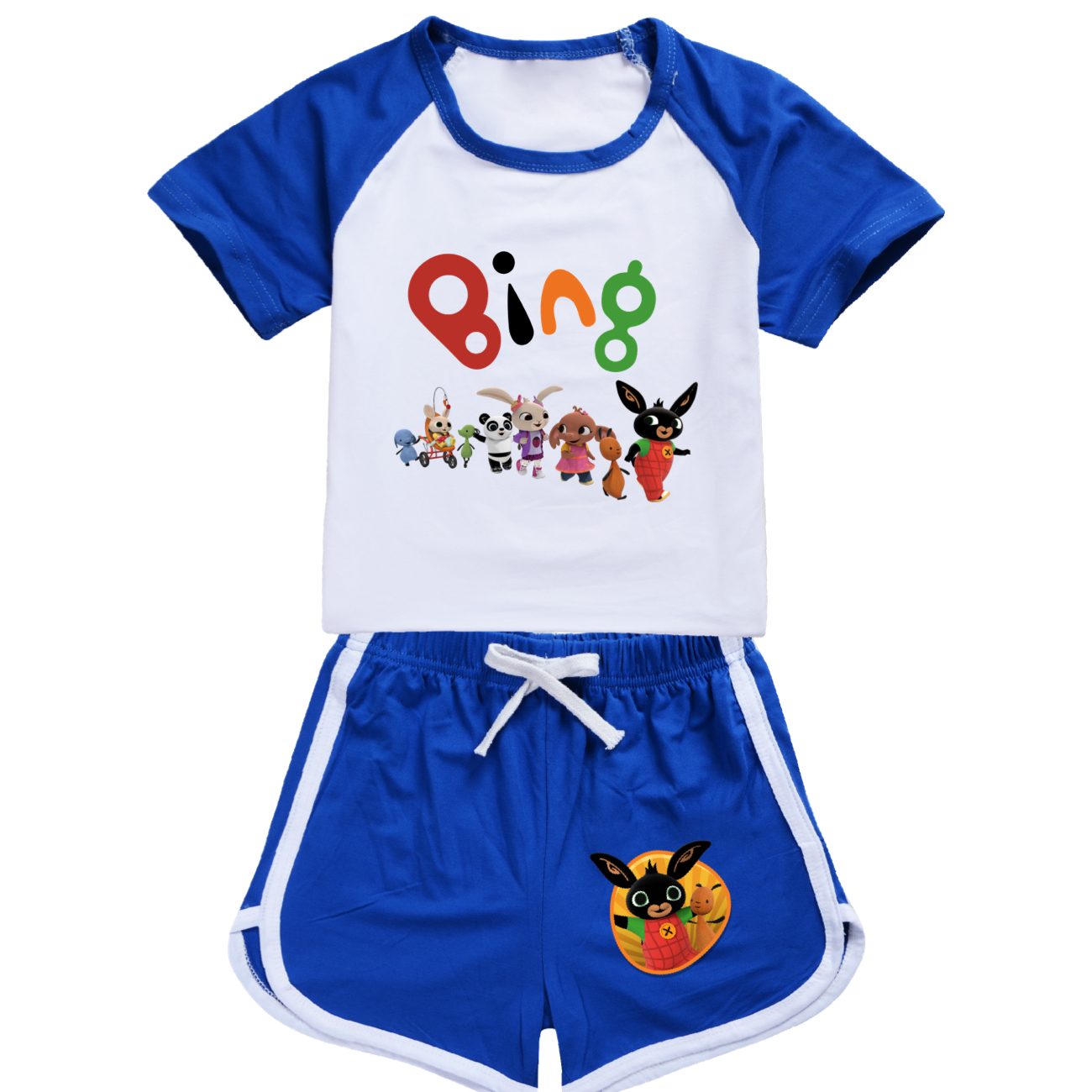Kids Boys Girls Bing Rabbits Funny Casual T-Shirt Tops Shorts 2PCS Sports Outfit - Picture 29 of 36