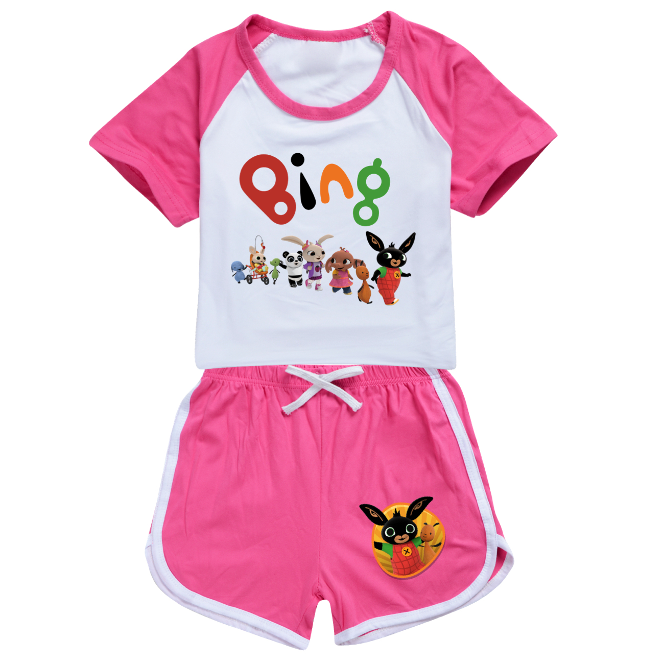 Kids Boys Girls Bing Rabbits Funny Casual T-Shirt Tops Shorts 2PCS Sports Outfit - Picture 36 of 36