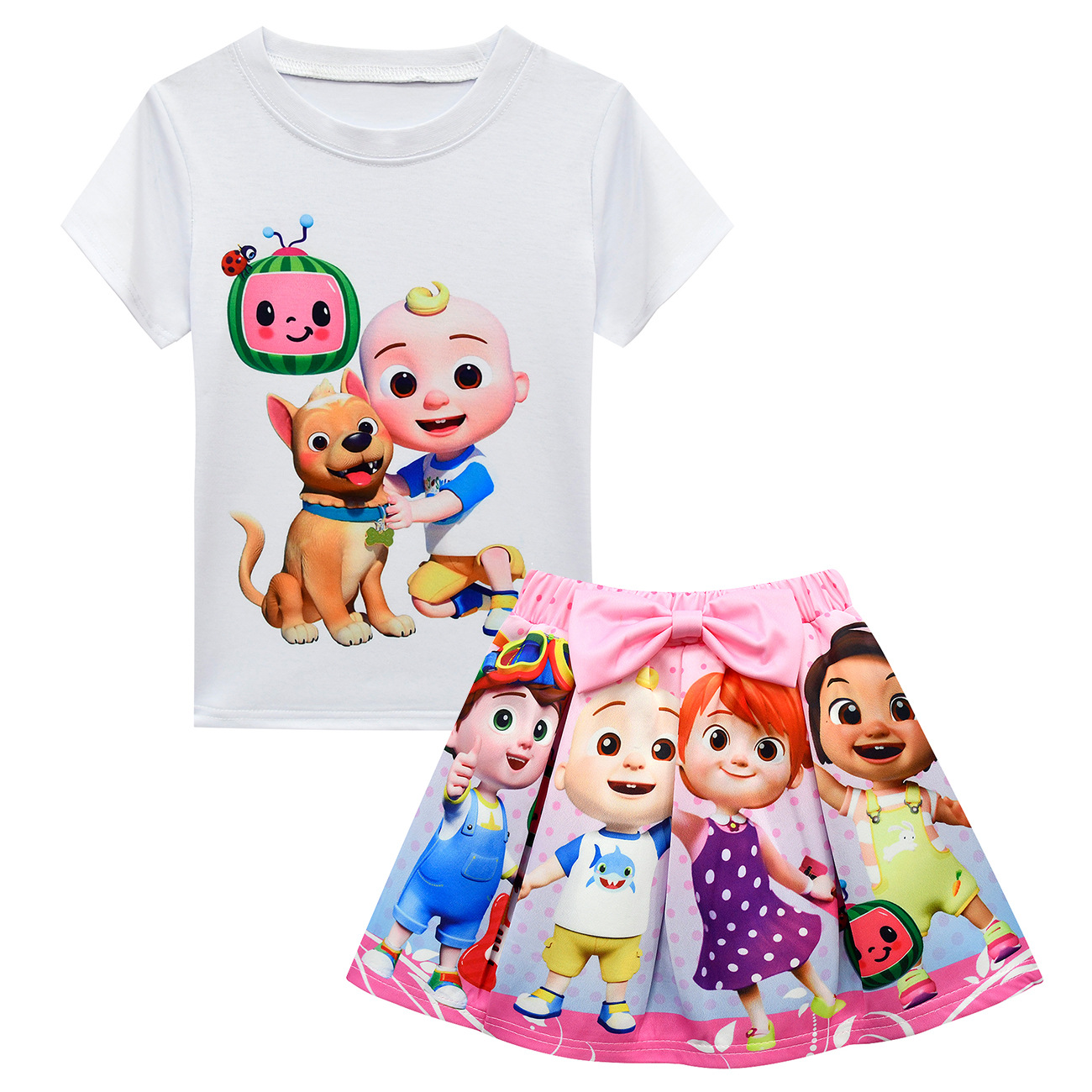 Girl Cocomelon Friend Costume T-Shirt Top Skirt Bag Hat Outfit Party Fancy Dress - Picture 26 of 52