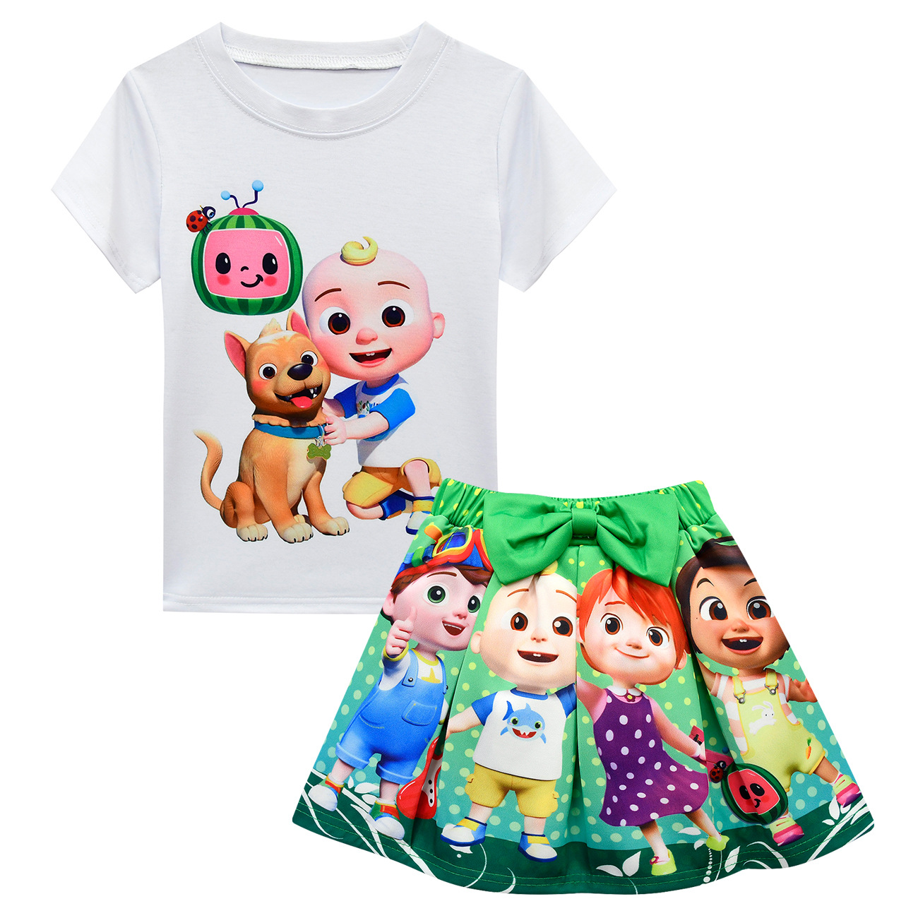 Girl Cocomelon Friend Costume T-Shirt Top Skirt Bag Hat Outfit Party Fancy Dress - Picture 46 of 52