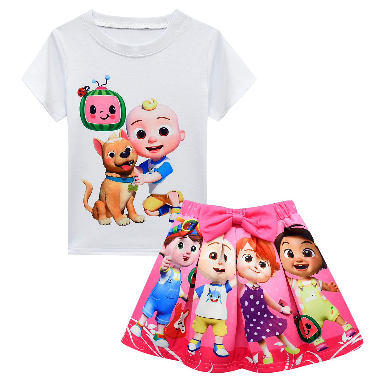 Girl Cocomelon Friend Costume T-Shirt Top Skirt Bag Hat Outfit Party Fancy Dress - Picture 28 of 52