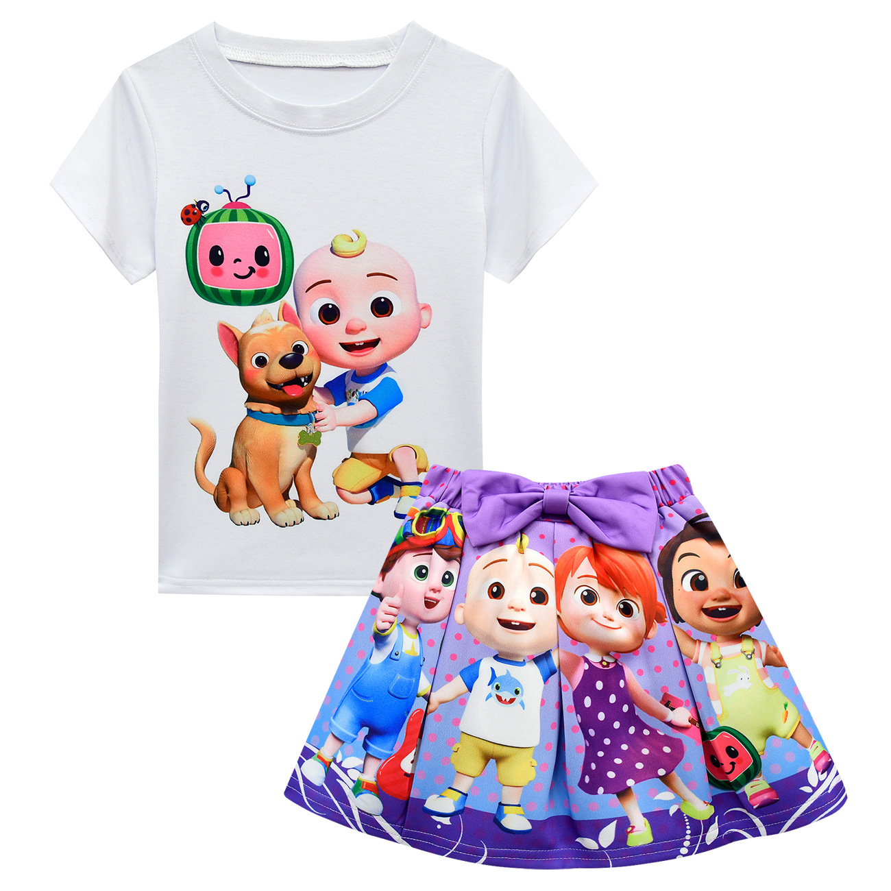 Girl Cocomelon Friend Costume T-Shirt Top Skirt Bag Hat Outfit Party Fancy Dress - Picture 27 of 52