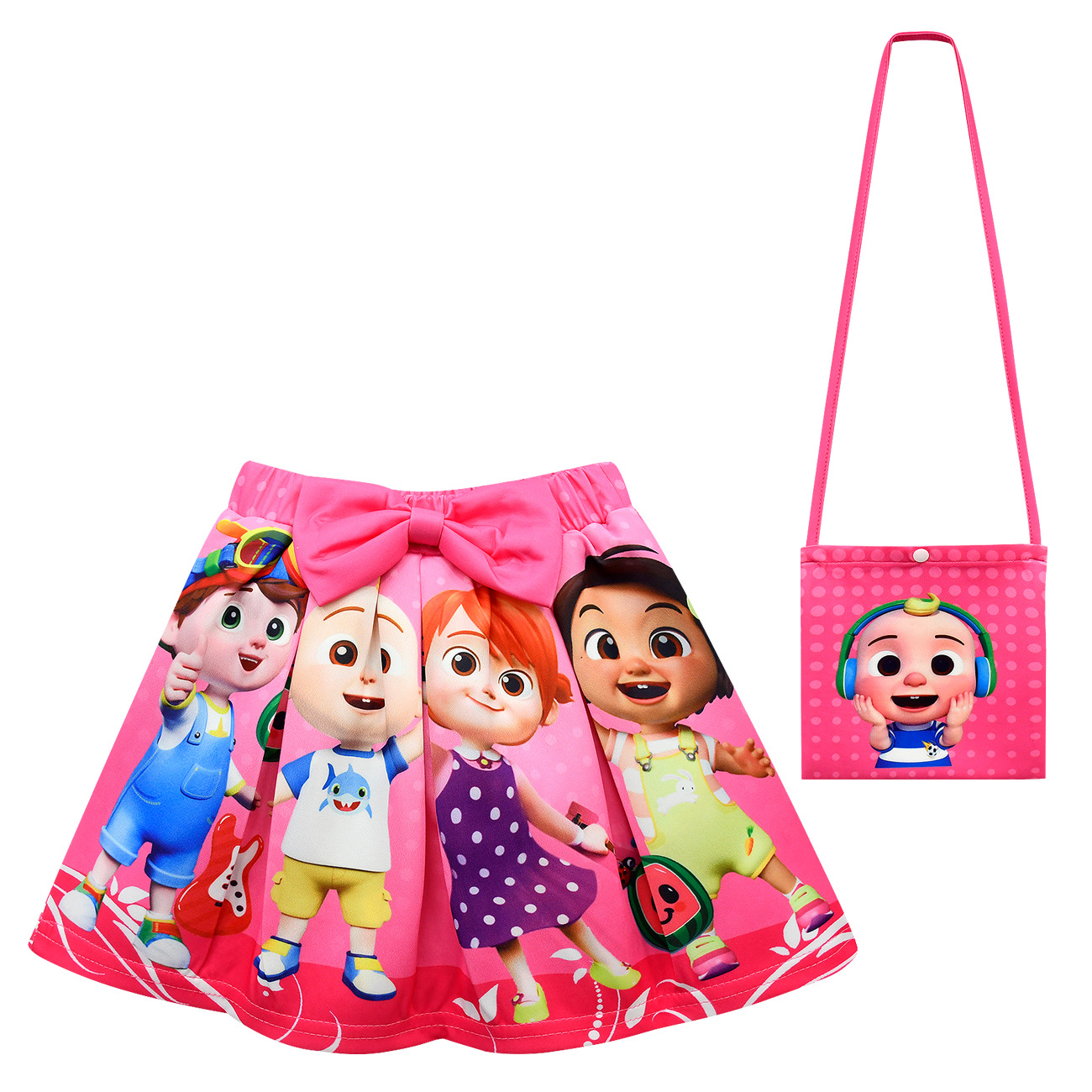 Girl Cocomelon Friend Costume T-Shirt Top Skirt Bag Hat Outfit Party Fancy Dress - Picture 43 of 52
