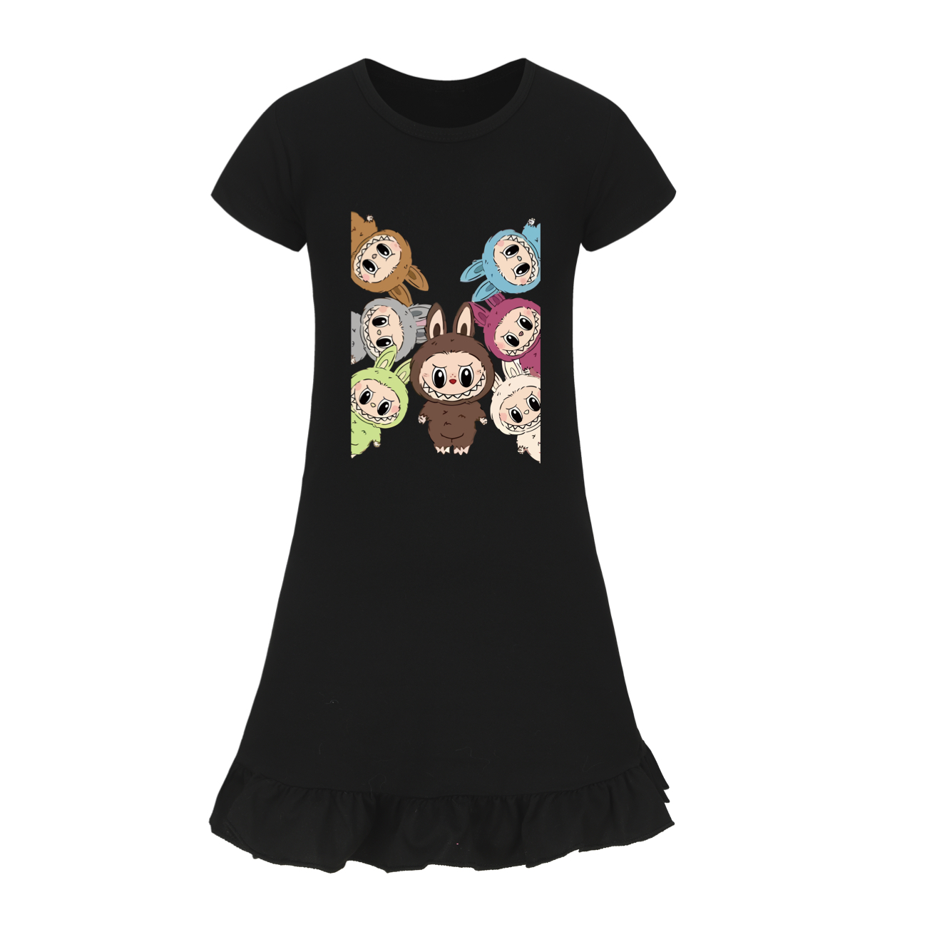 Girls Funny Labubu Sleepwear Dress Kids Pyjamas Nightdress Nightwear Pjs 2-9Y UK - Picture 32 of 54
