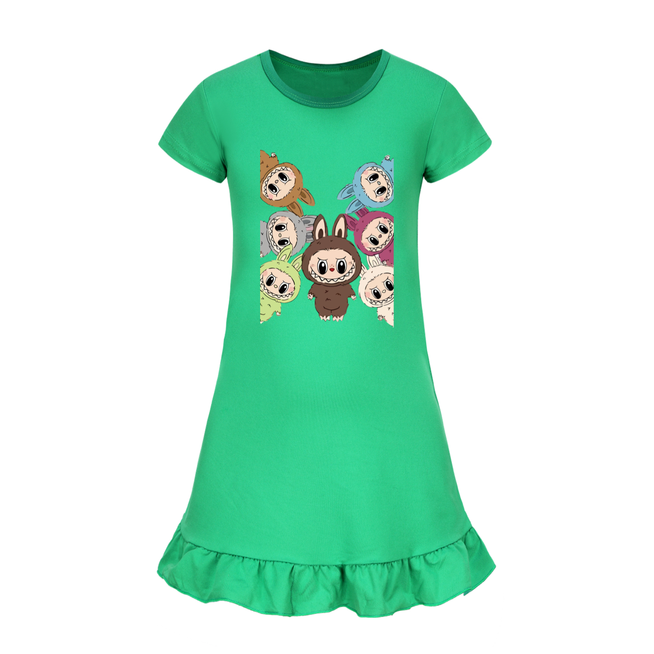 Girls Funny Labubu Sleepwear Dress Kids Pyjamas Nightdress Nightwear Pjs 2-9Y UK - Picture 34 of 54