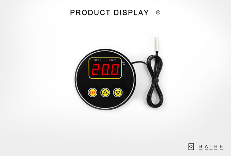 High Precision Temperature Controller Circular Digital Display Thermostat Round 