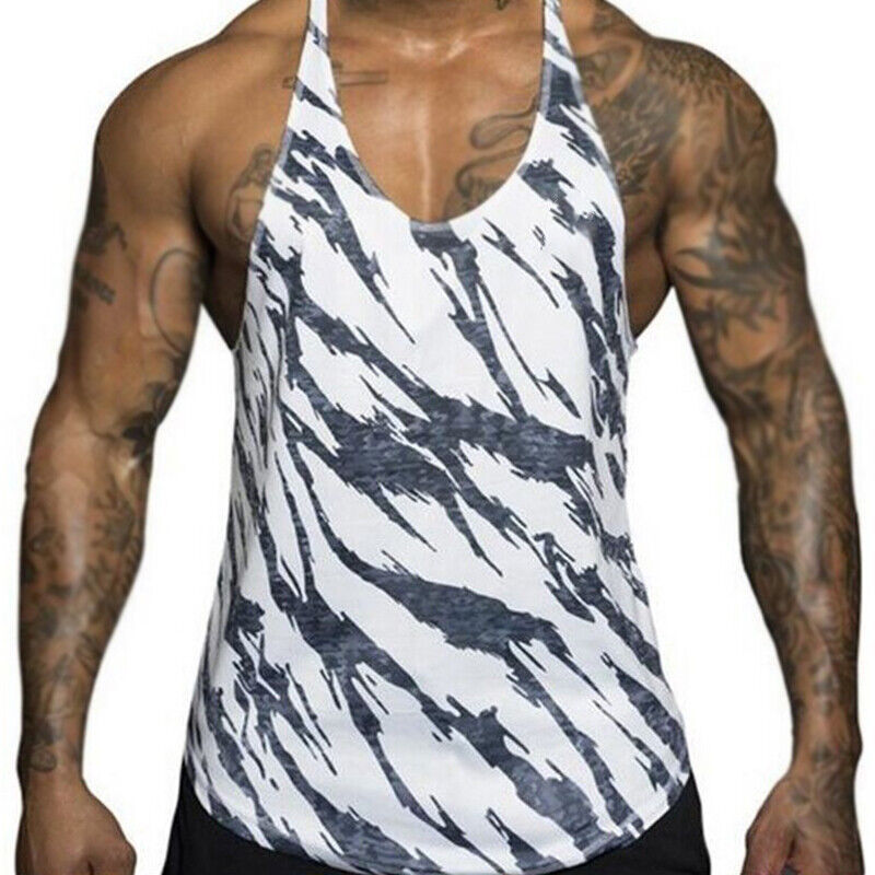 Hot Mens Gym Vest Singlet Athletic Bodybuilding Muscle Stringer Tank Top Fitness