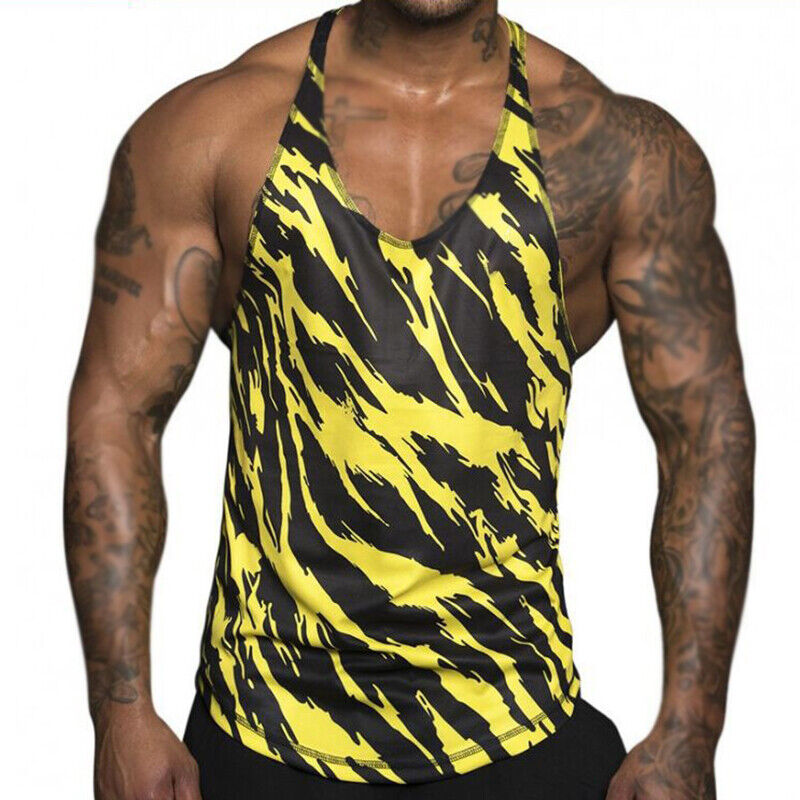 Hot Mens Gym Vest Singlet Athletic Bodybuilding Muscle Stringer Tank Top Fitness