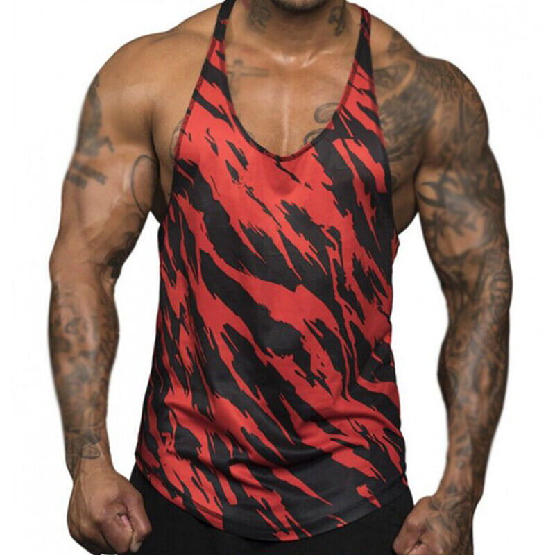 Hot Mens Gym Vest Singlet Athletic Bodybuilding Muscle Stringer Tank Top Fitness