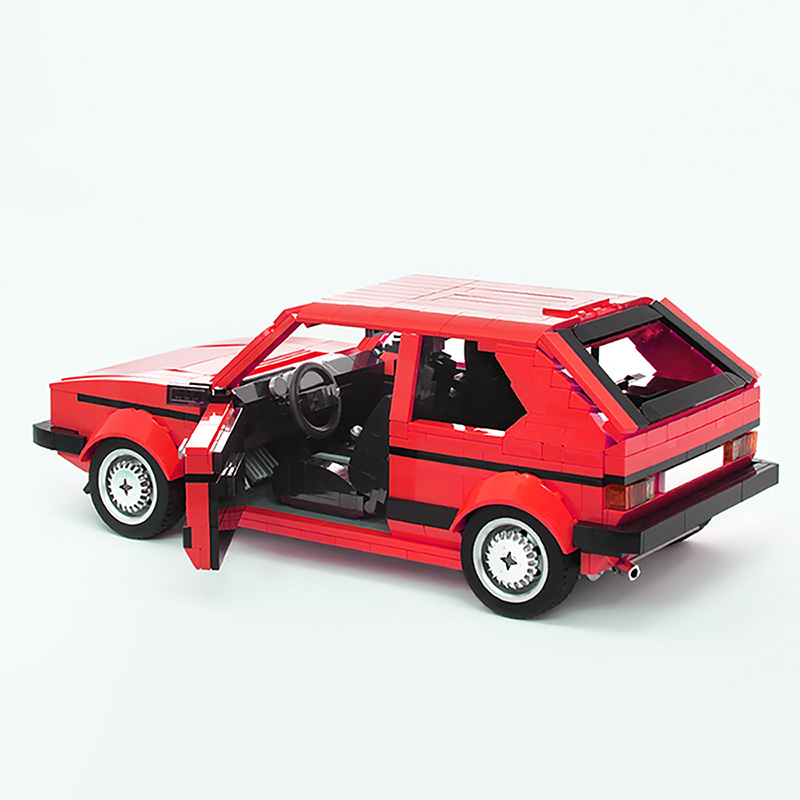 MOC VW Golf Mk1 Classic Red Car Building Blocks KId Adult