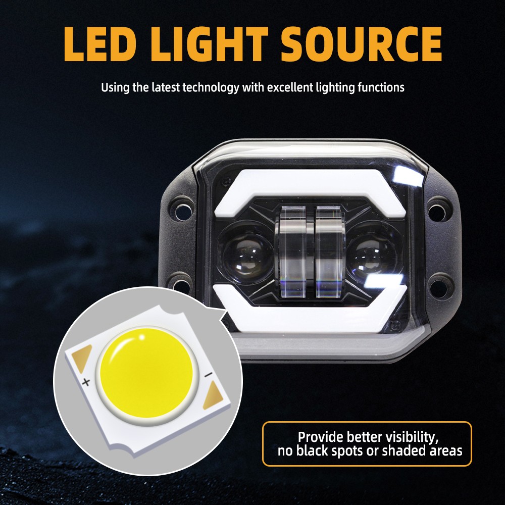 Flush Mount 12 V Led Lights 2x 5-Inch Flush Mount LED Pod Lights –  Spot/Flood Combo, 80W, 6000K – For Off-Road, ATV, Trucks, 4WD Offroadtown  Led Pods