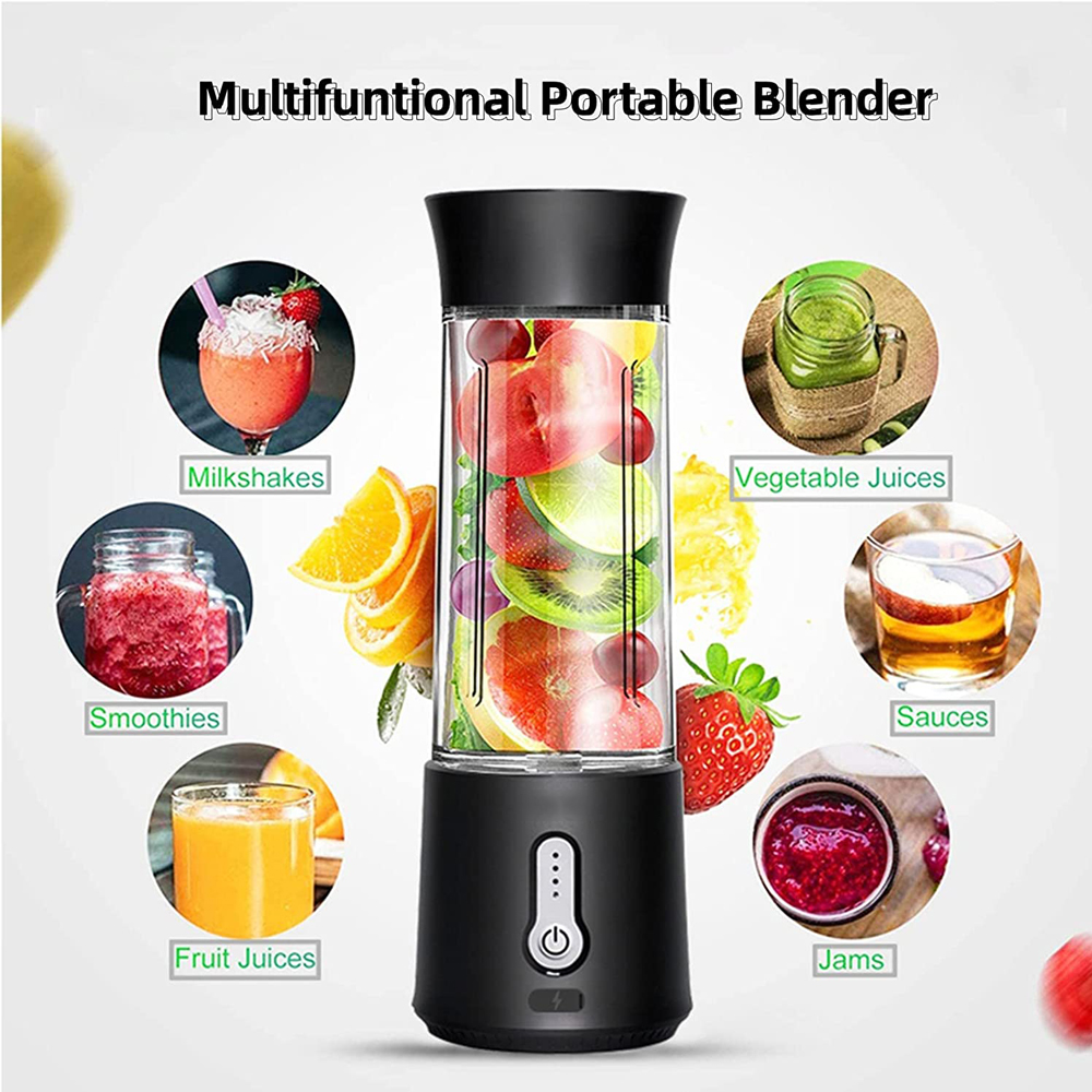 16.9OZ Portable Fruit Blender Electric Rechargeable Juice Cup for Shakes  Smoothies Juice Personal Fruit Mixer with 6 Blades