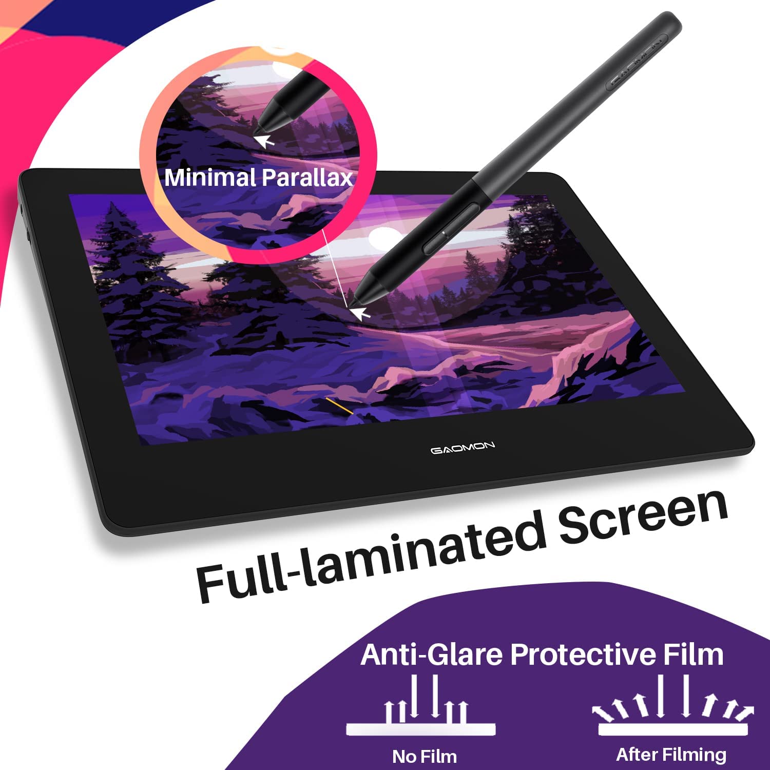 thumbnail image 2 of GAOMON PD1220 11.6 Inch Drawing Tablet With Screen - Full Laminated Red 2 of 6