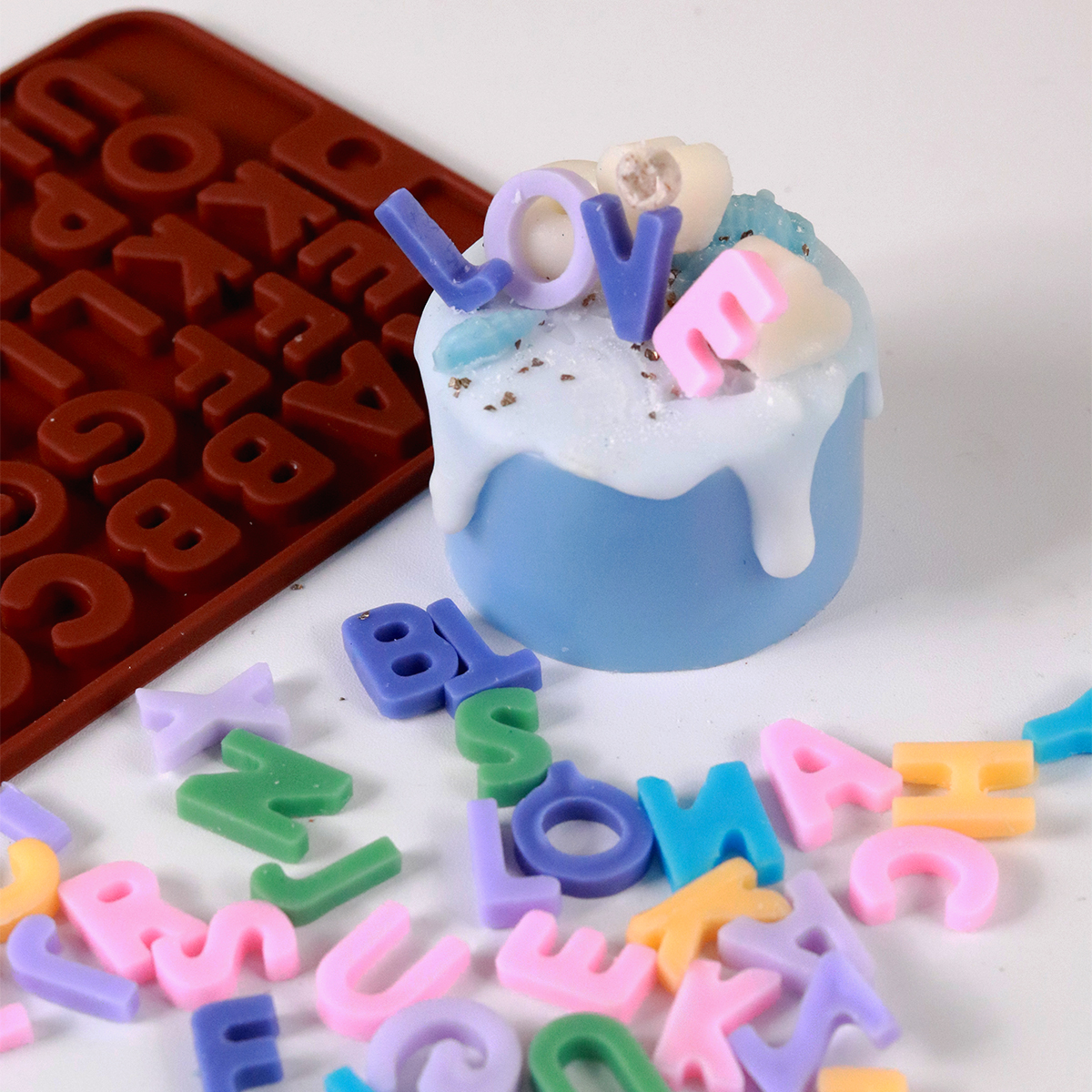 Moule silicone lettre 2,5cm alphabet pour plâtre résine argile cire savon fimo pâte polymère k1125 3f - Un grand marché