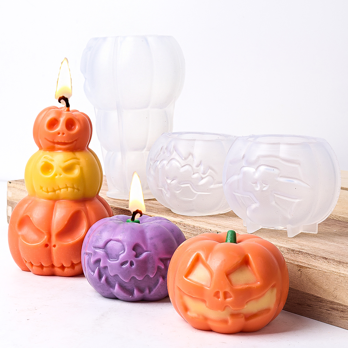 Moules à Bougies Halloween En Silicone - Formes Chiot Et Chaton Fantôme 3D Pour Résine, Cire