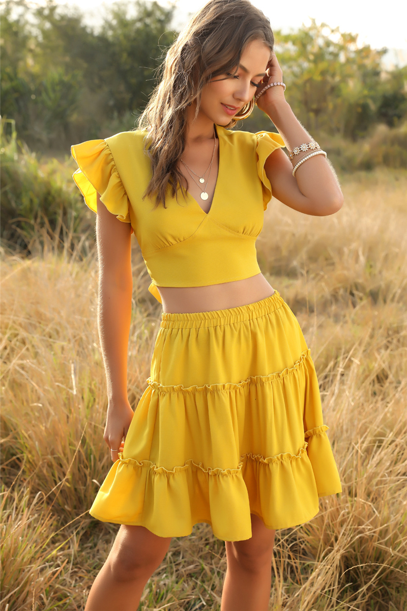 ruffle backless top