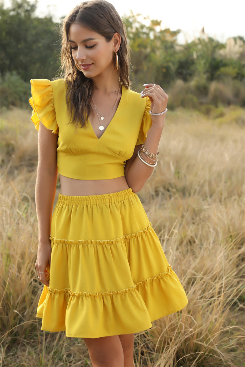 ruffle backless top