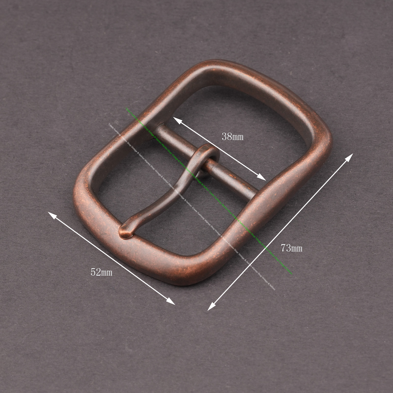 Retro Copper Center Bar Belt Buckle Heavy Duty Buckle Wide Leather Belts Single Prong Rectangle Buckle for Men Diy Leather Craft