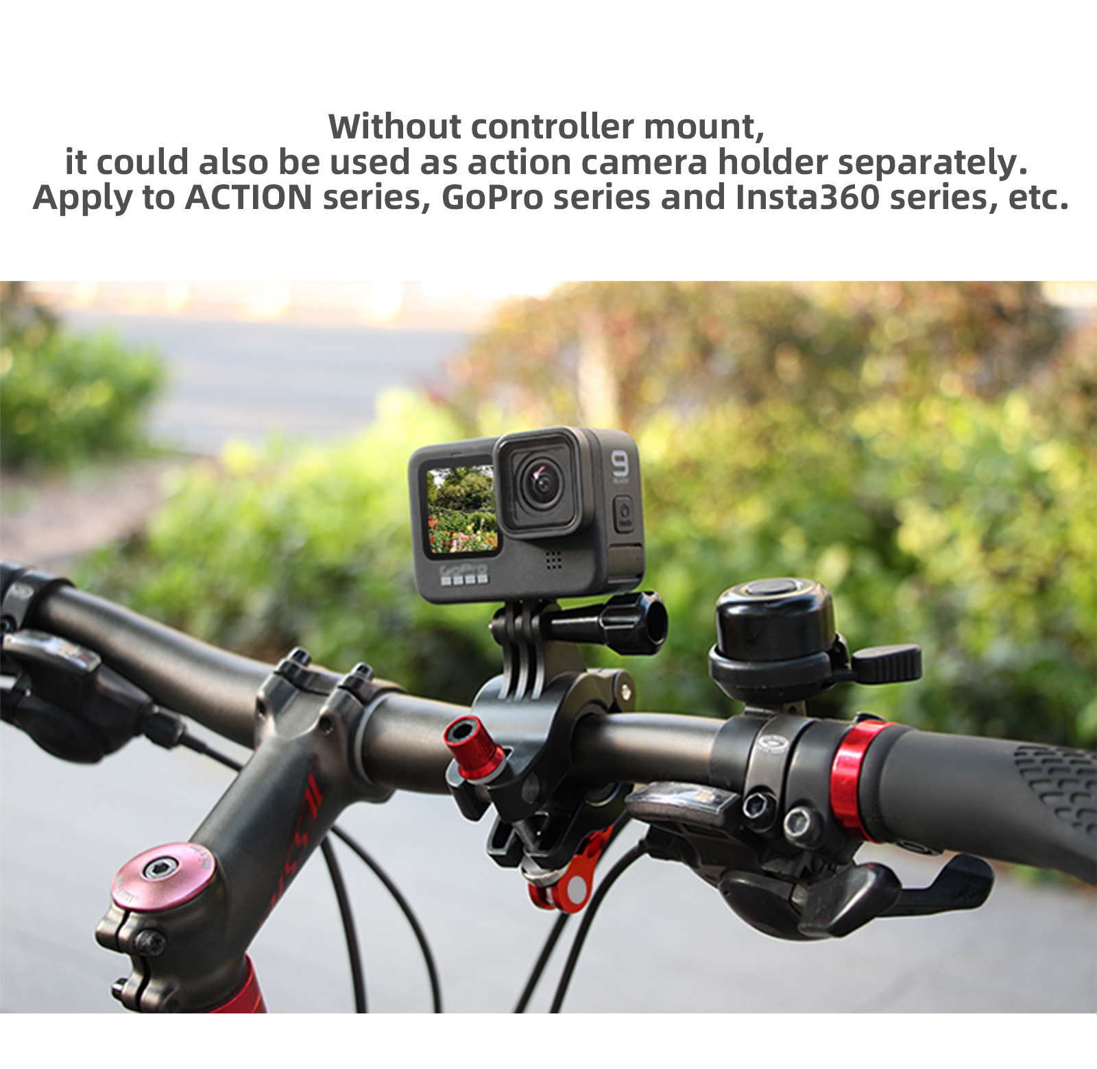 BTG DJI RC 2 Remote Control Mount On Bicycle Mount For DJI Flip/Mavic Air 3S Air 3/Mini 4 Pro Compatible With Action 5 Pro 4 Insta360 GoPro Camera Mount On Bicycle