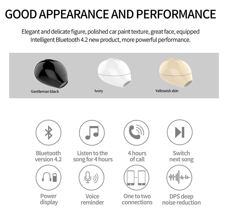 Sqrmini x20 ultra mini wireless single earphone hidden small bluetooth 3 hours music play button control earbud with charge case