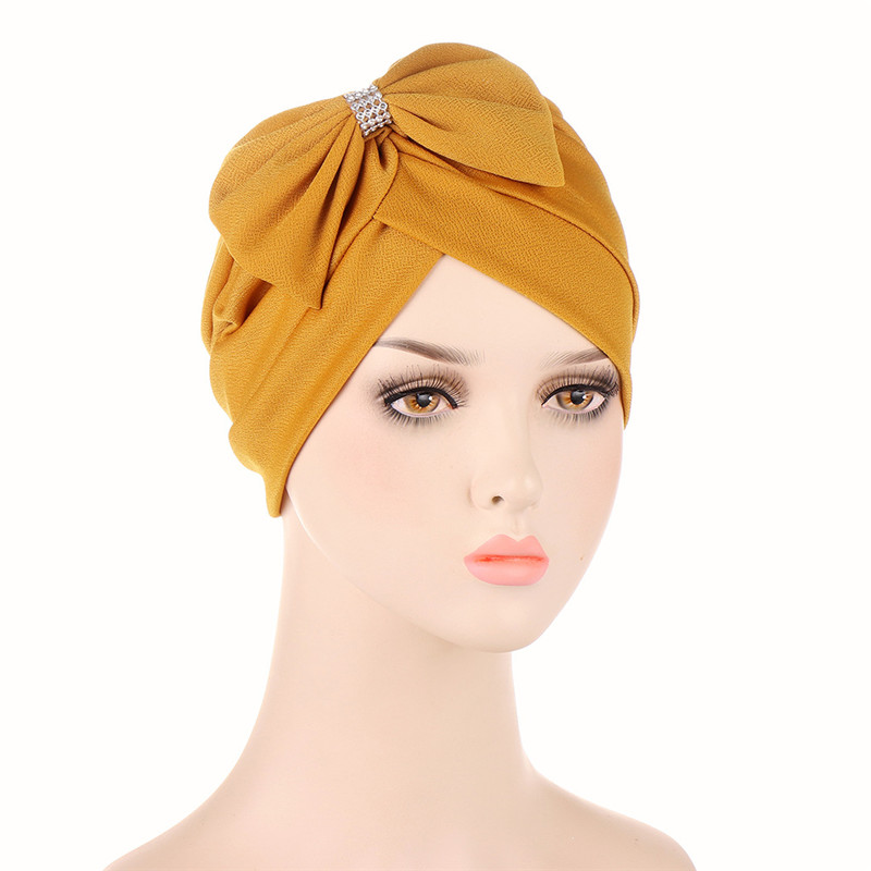 Chapeau Turban En Velours Doré Extensible Décontracté À La Mode Pour