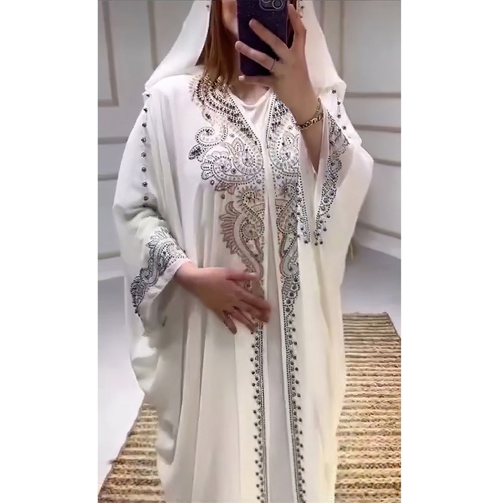 NAFING Priere Islamique, Robe Orientale Femme Robe Blanche Femme Soirée Burkini Femme Djellaba Femme Caftan Femme Marocaine Robe Musulmane Femme Robe De Priere Femme Musulmane Abaya Femme Dubai Luxe