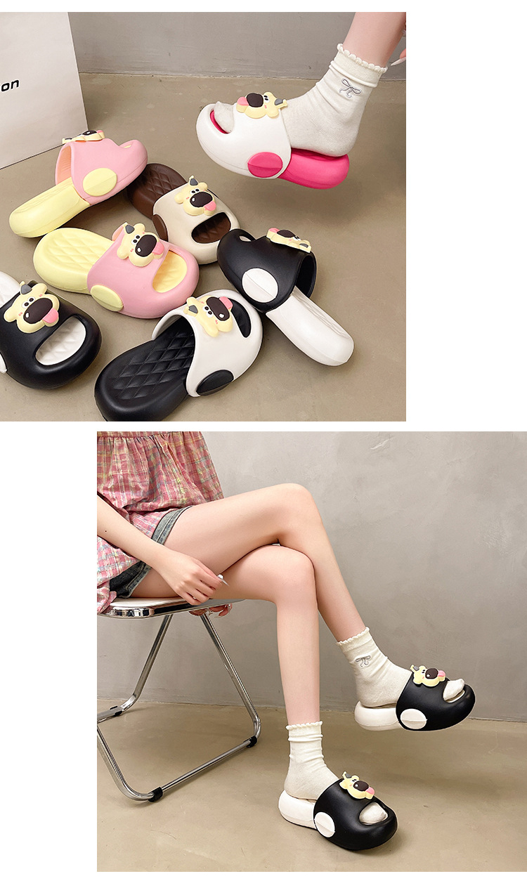 Women's Platform Slippers Dog Print Casual Luxury Summer Sandals_voghion.com