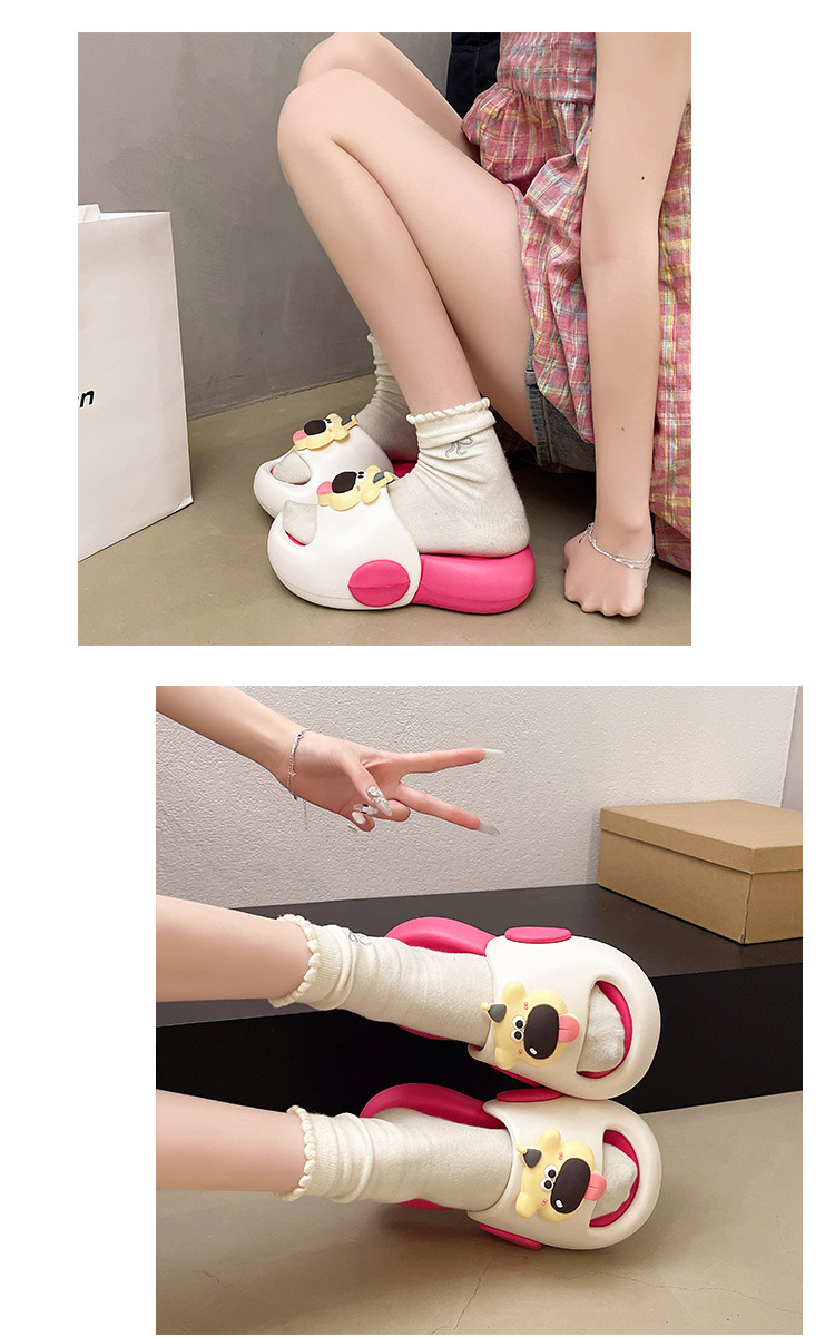 Women's Platform Slippers Dog Print Casual Luxury Summer Sandals_voghion.com