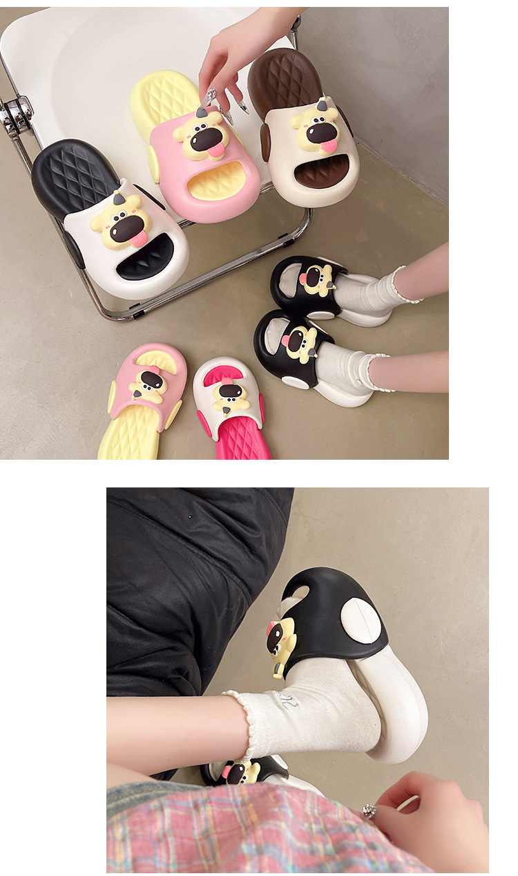 Women's Platform Slippers Dog Print Casual Luxury Summer Sandals_voghion.com