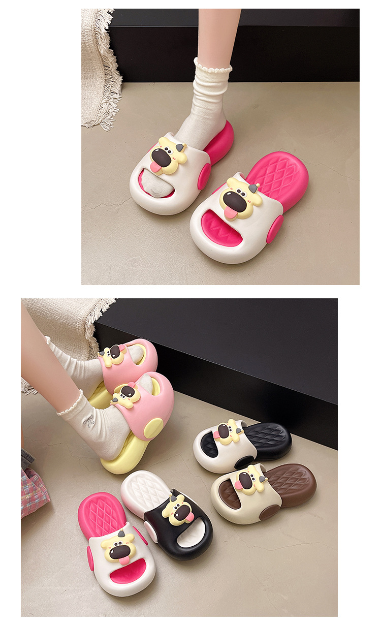 Women's Platform Slippers Dog Print Casual Luxury Summer Sandals_voghion.com
