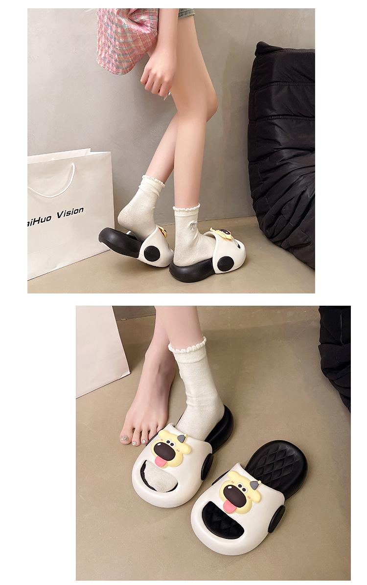 Women's Platform Slippers Dog Print Casual Luxury Summer Sandals_voghion.com