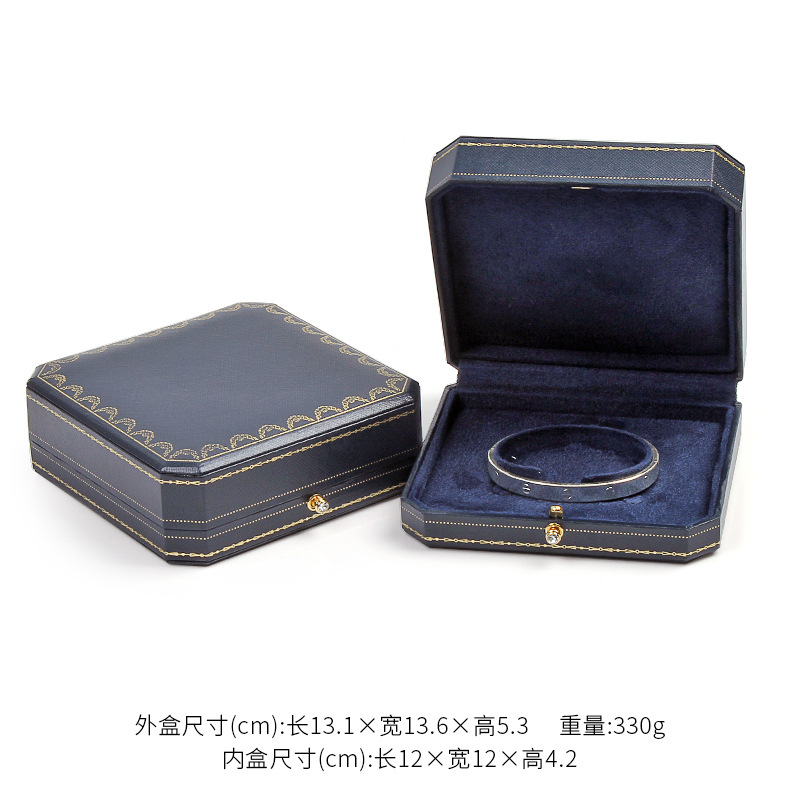 Golden Lace Octagonal Snap Button Jewelry Box Jewelry Storage Box Ring Box Bracelet Box Jewelry Packaging Box