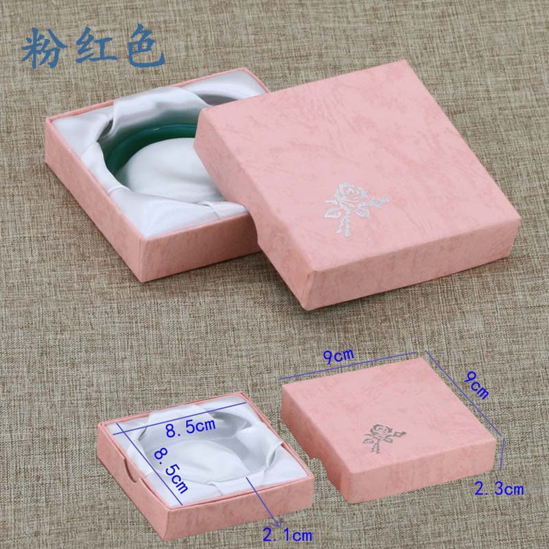 20Pcs/lot Square 9*9cm Paper Jewelry Gift Box 4 Color Available Bracelet Jade Storage Organizer Gift Rost Print Box Wholesale