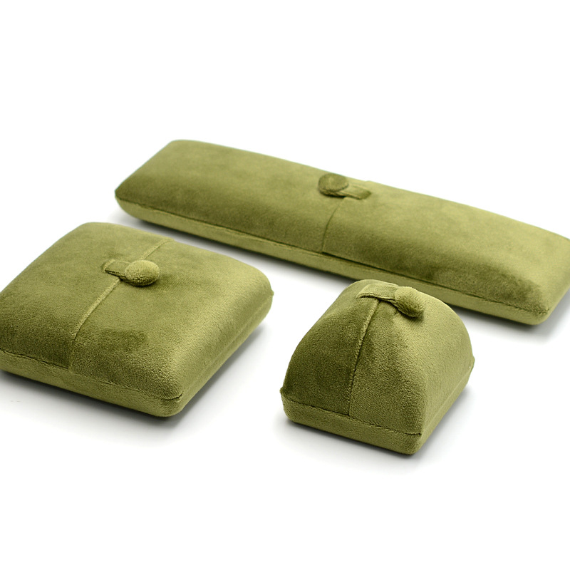 High-Grade Velvet Button Mongolian Double Open Jewelry Box Velvet Ring Ring Bracelet Necklace Packaging Jewelry Box