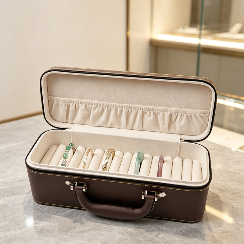 Large Capacity Bracelets Storage Case Leather Fabric Jewelry Box Bangle Organizer Business Jewelry Packaging