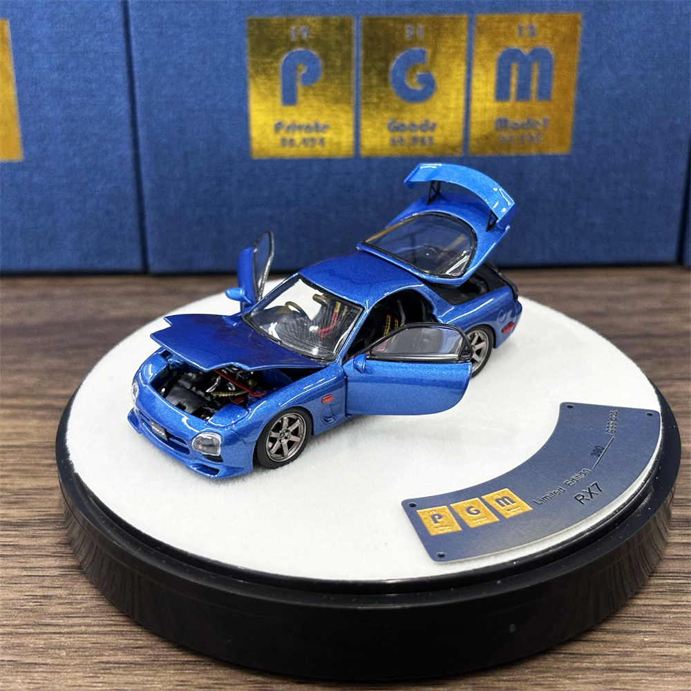 合金スポーツカーモデルコレクション,pgm 1:64,mazda RX-7,fd3s,フル