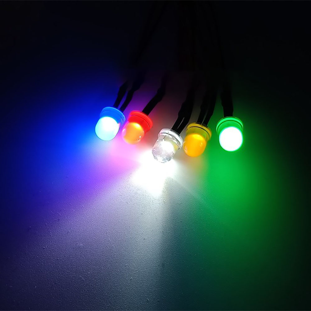5PZ Lampadina LED Precablata Con Filo 20cm – Adatta A 3V, 5V, 12V, 24V, 220V E Ideale Per Hobby E Riparazioni - Foto 5
