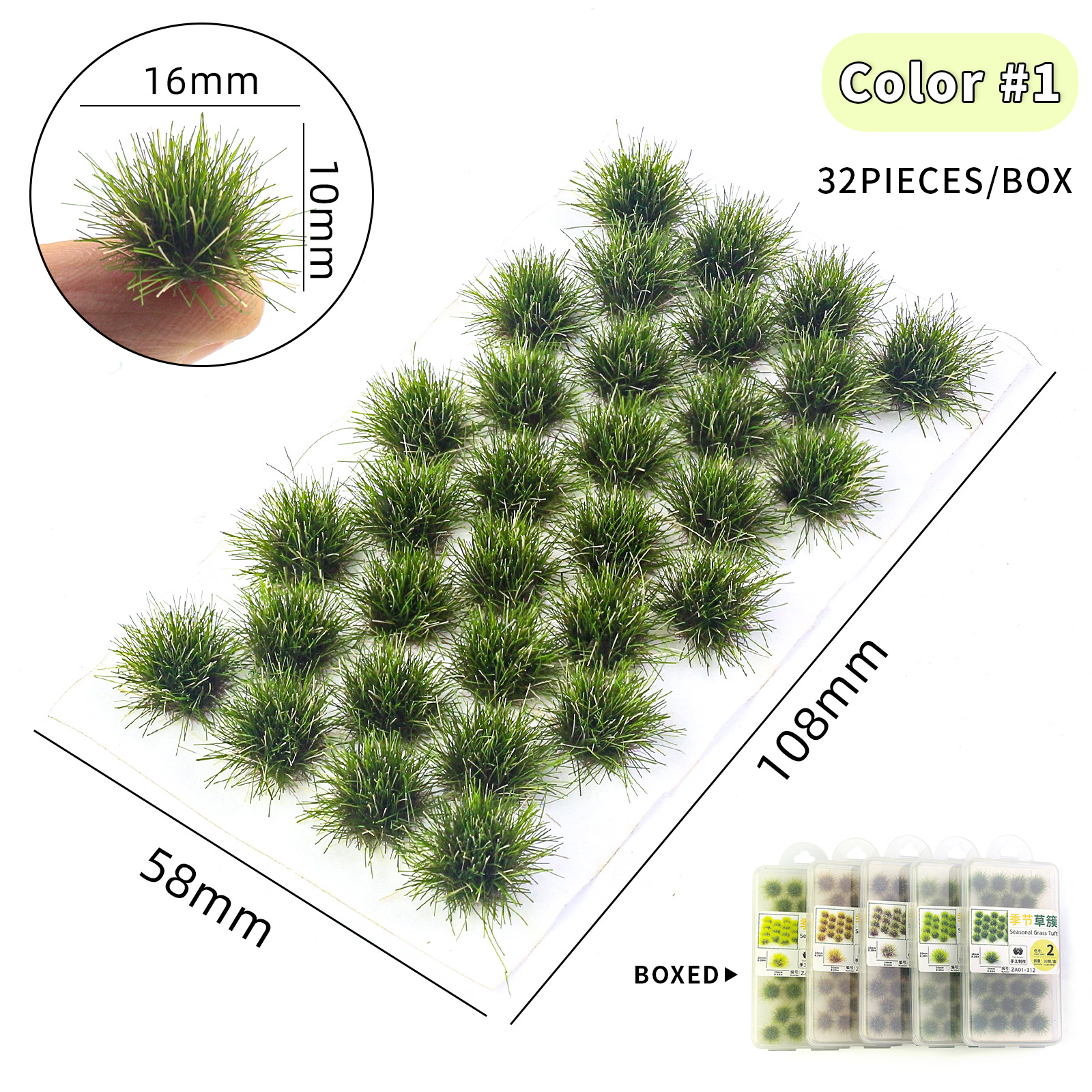 32PCS Mini Static Grass Tufts Model Plants for Diorama Layout Terrain