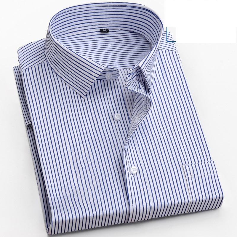 Mens Dress Shirts Short Sleeves Formal Business No Iron Strips Casual Shirts Top - Picture 24 of 24